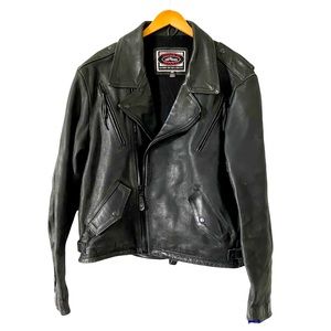 Vintage Biker Jacket Mens Leather Motorcycle Moto Coat River Road 50 XL XXL
